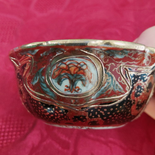 Vintage small Satsuma-style fondue pot