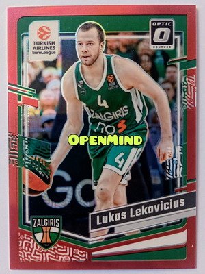 Κάρτα Lukas Lekavicius Red Optic 89/99 Zalgiris Kaunas Donruss Euroleague 2023-24 καινούργιο