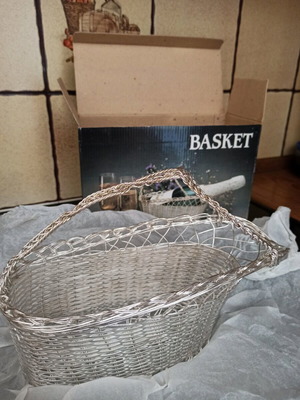 Μεταλλικό πλεκτό καλάθι για μπουκάλι κρασιού καινούριο