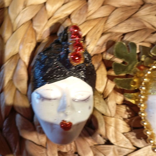 Small handmade plaster masks like new, set of 3