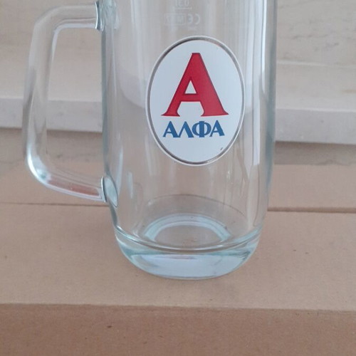 Alfa Beer Glasses set of 6 new, 300ml, thick glass with handle