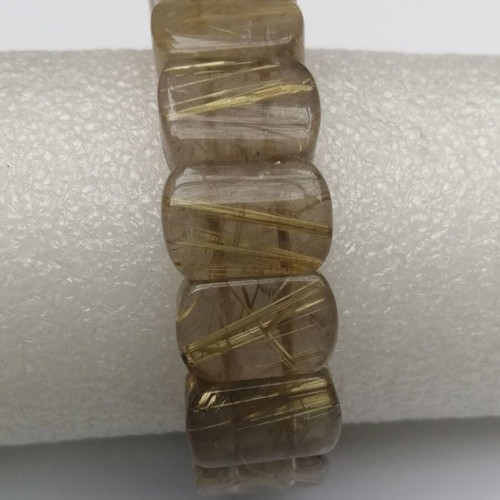Bracelet with gold rutile quartz gemstones new