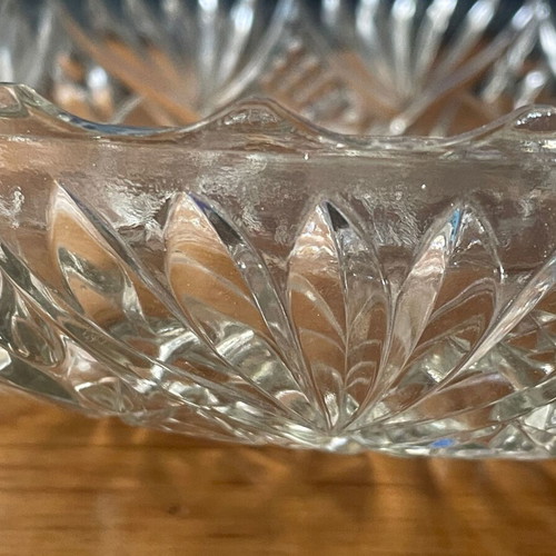 Large vintage crystal fruit bowl used