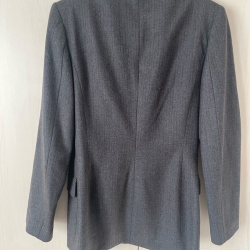 Women's jacket like new, gray with thin burgundy stripes, size M