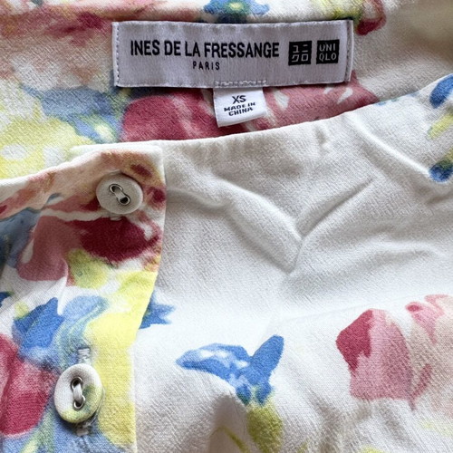 Ines de la Frassenge Midi Dress Uniqlo New, White Floral, Size 34/36