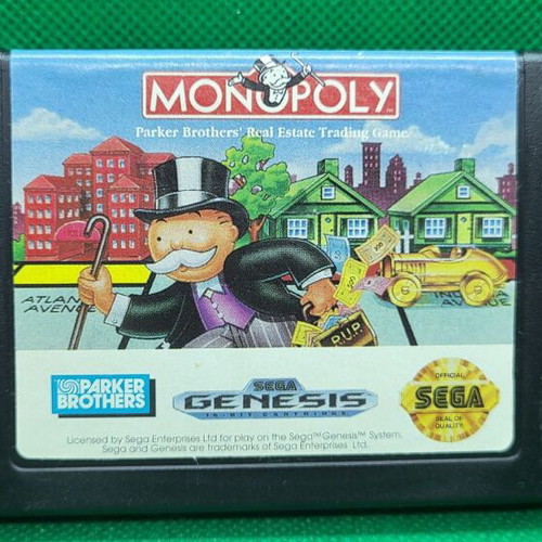 Monopoly Sega Genesis game used, original, puzzle simulation