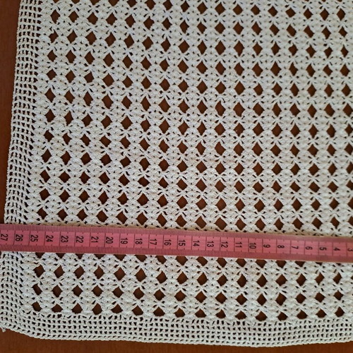 Handmade crocheted table runner like new, white