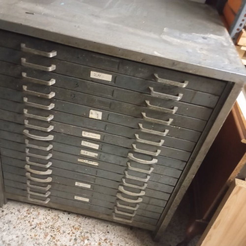 Metal professional cabinet with 16 drawers used, 57x73 cm