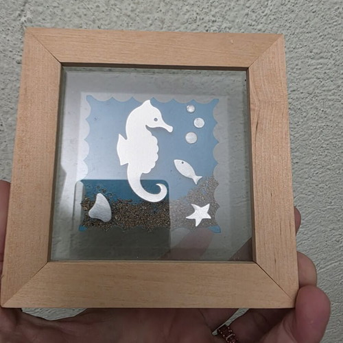Small decorative frame new with 3D effect and wooden frame