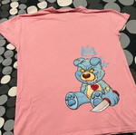 United Kind men's t-shirt with teddy bear bad boy design like new, pink size M