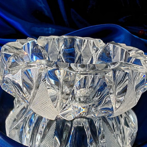 Vintage crystal ashtrays set of 2, lead crystal Bohemia, like new