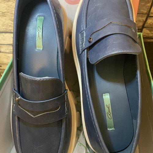 Axel loafers treaded sole new, size 38, blue turquoise