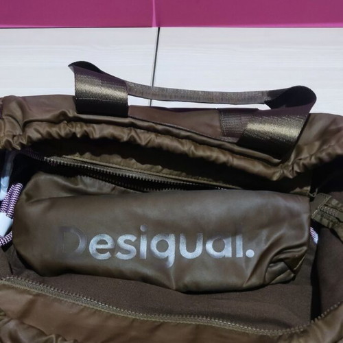Desigual Large Nylon Shopper Bag new, brown shoulder