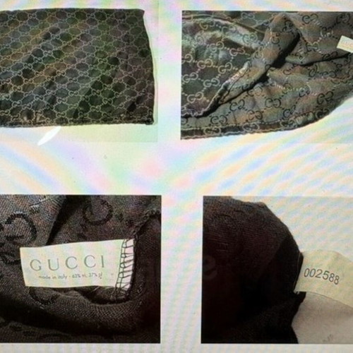 Gucci Vintage Black GG Monogram Flat Messenger Bag like new