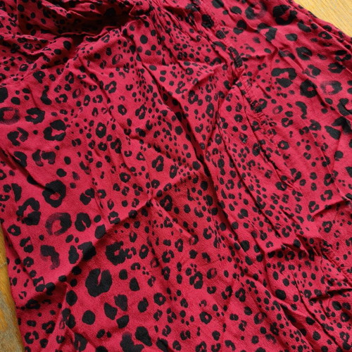 Animal print dress, red and black