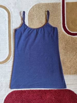 La Redoute Women's Blue Cami Tank Top satin trim, excellent pre-owned