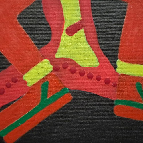Handmade painting on canvas with fluo colors, like new