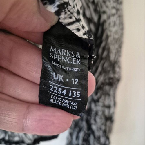 Marks & Spencer thin shirt like new, black and white, size L