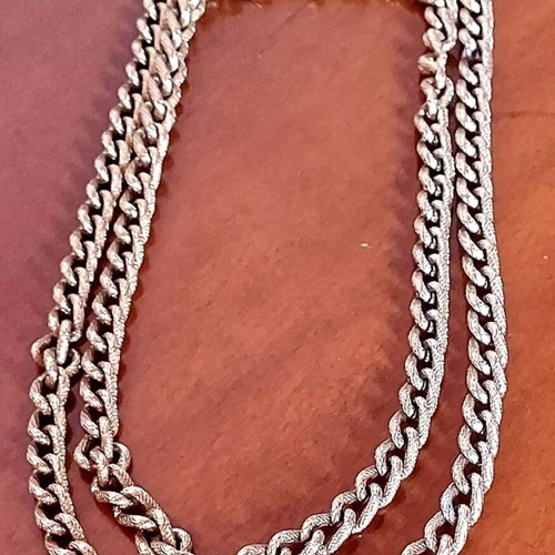 Cuban Link Necklace like new, layered gold and silver chain