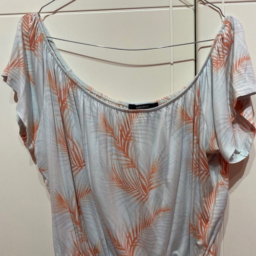 Forever21 top used, size S, pink and turquoise