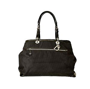 Christian Dior Oblique Jacquard & Black Patent Leather Tote Weekender Overnight