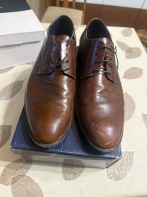 Damiani men's leather shoes used, size 43, brown