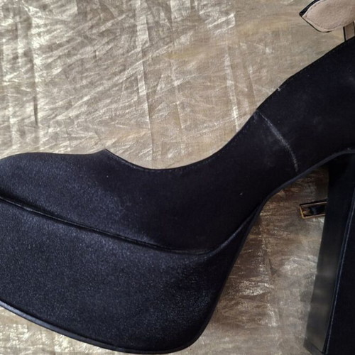 Diamantique black platform shoes size 37 new