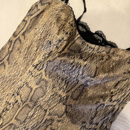 Marc Cain snakeskin knee-length dress like new, beige and brown