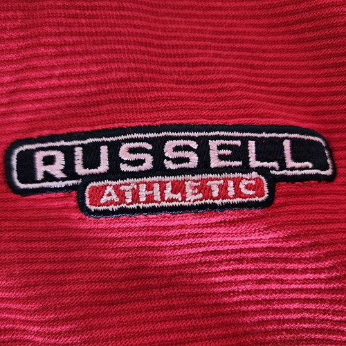 Russell Athletic vintage quarter-zip polo T-shirt, XL, red