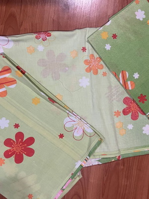 Single bed sheet set 100% cotton, like new, 155x230 cm