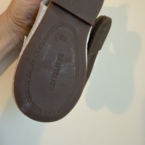 Babywalker silver glitter slingback shoes like new, size 12cm
