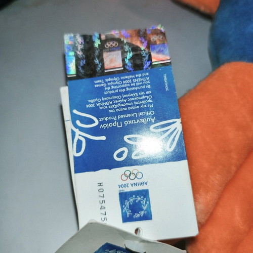Μασκότ Ολυμπιακών Αγώνων 2004 σαν καινούργιο, τεράστιο λούτρινο