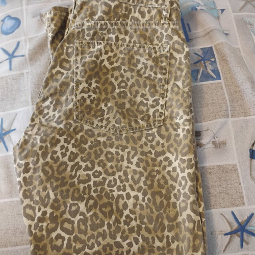 Zara leopard jeans like new, beige, size XXL