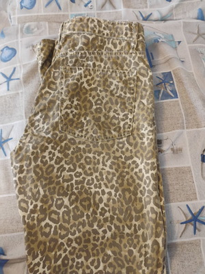 Zara leopard jeans like new, beige, size XXL