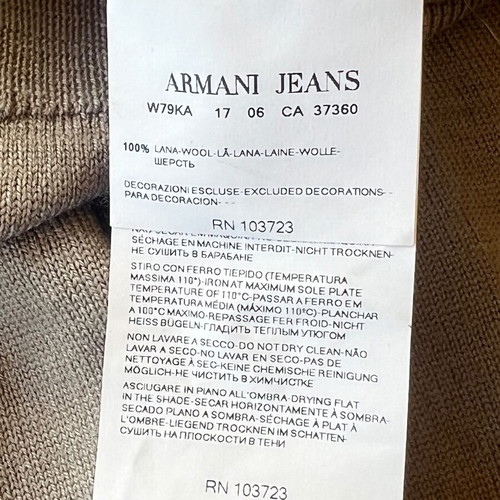 Armani Jeans wool knit sleeveless top used, size S, beige