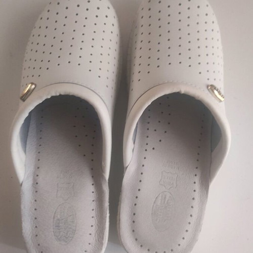 Sun Shine white anatomical clogs new, leather