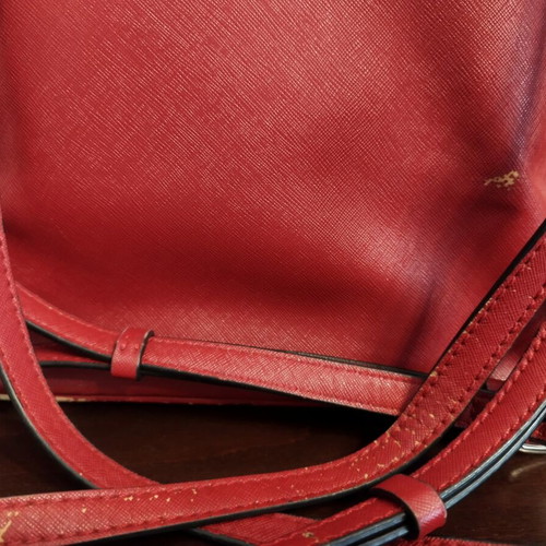 Guess women's red backpack used with wear on edges and straps