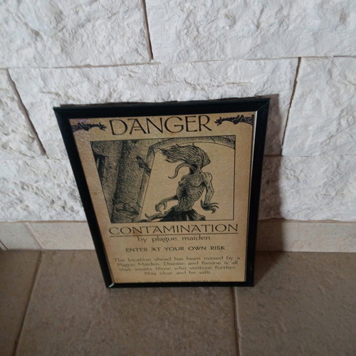 Handmade ink horror art print in A4 frame new