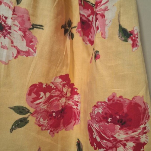 Terranova summer dress medium used, 100% cotton and linen, pink and yellow