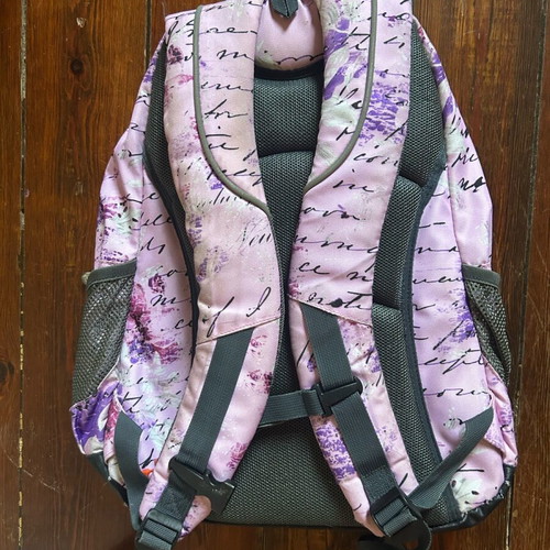 Polo school backpack like new, pink with designs and back support