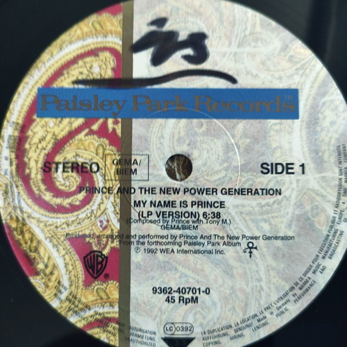 Prince And The New Power Generation My Name Is Prince 12'' Vinyl Maxi Single used