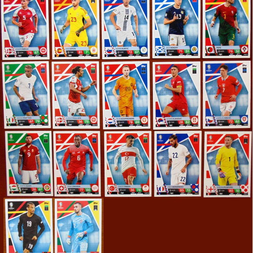 Panini & Topps cards, large collection Champions League, Nations League, Euro