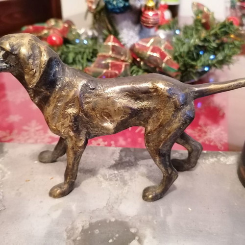 Antique Inkstand (1960's) made of Bronze & Base made of Metal (Weight: 2.600Kg)