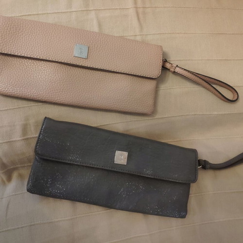 KEM clutch bags like new, gray and nude