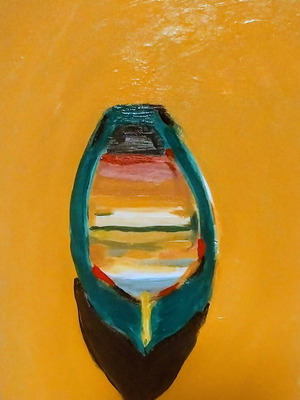 Boat acrylic on canvas new 20×30cm