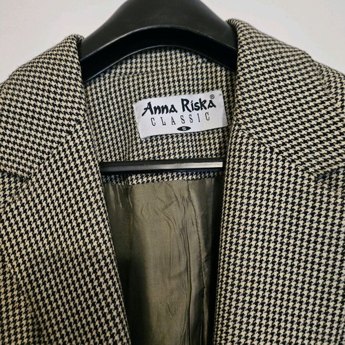 Anna Riska checked jacket used, size S, black and white