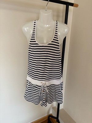 Juicy Couture terry one-piece L lightly worn, white and blue