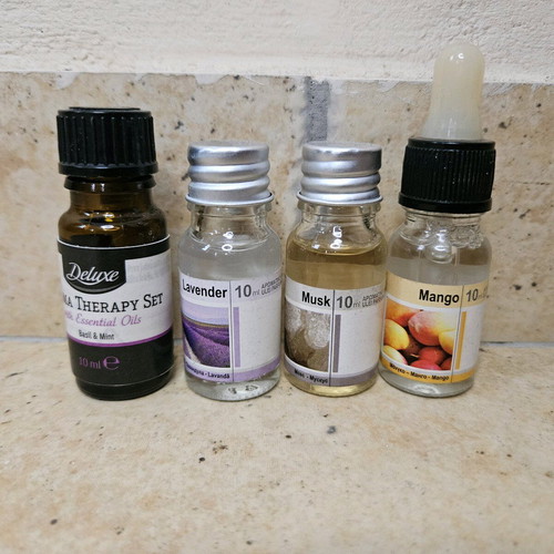 Aromatic oils used, set of 4 bottles