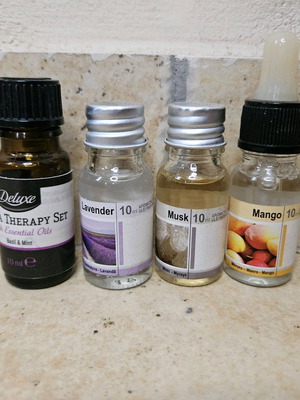 Aromatic oils used, set of 4 bottles