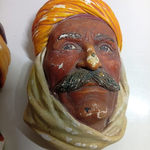 Bossons England vintage chalkware character heads, set of 4
